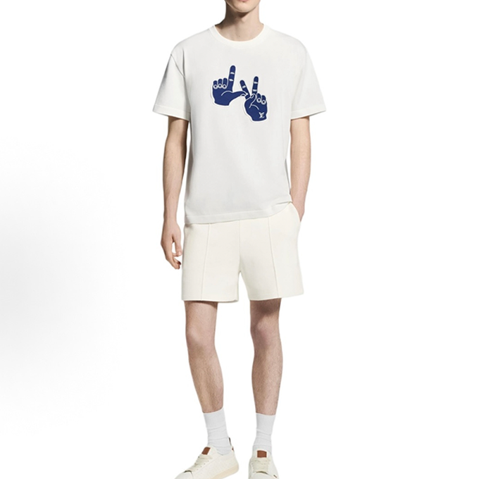 lv louis vuitton hand patch knit short sleeve t shirt